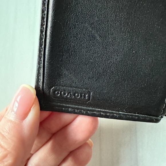 Coach Mini Signature SOHO Canvas Leather Bifold Buckle Black and Gray Wallet - Picture 8 of 8